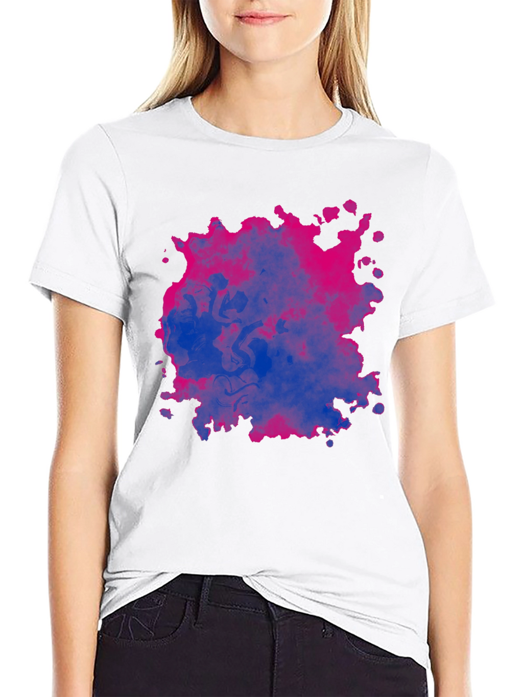 Bi Pride Splash T-Shirt - Black Cotton Blend