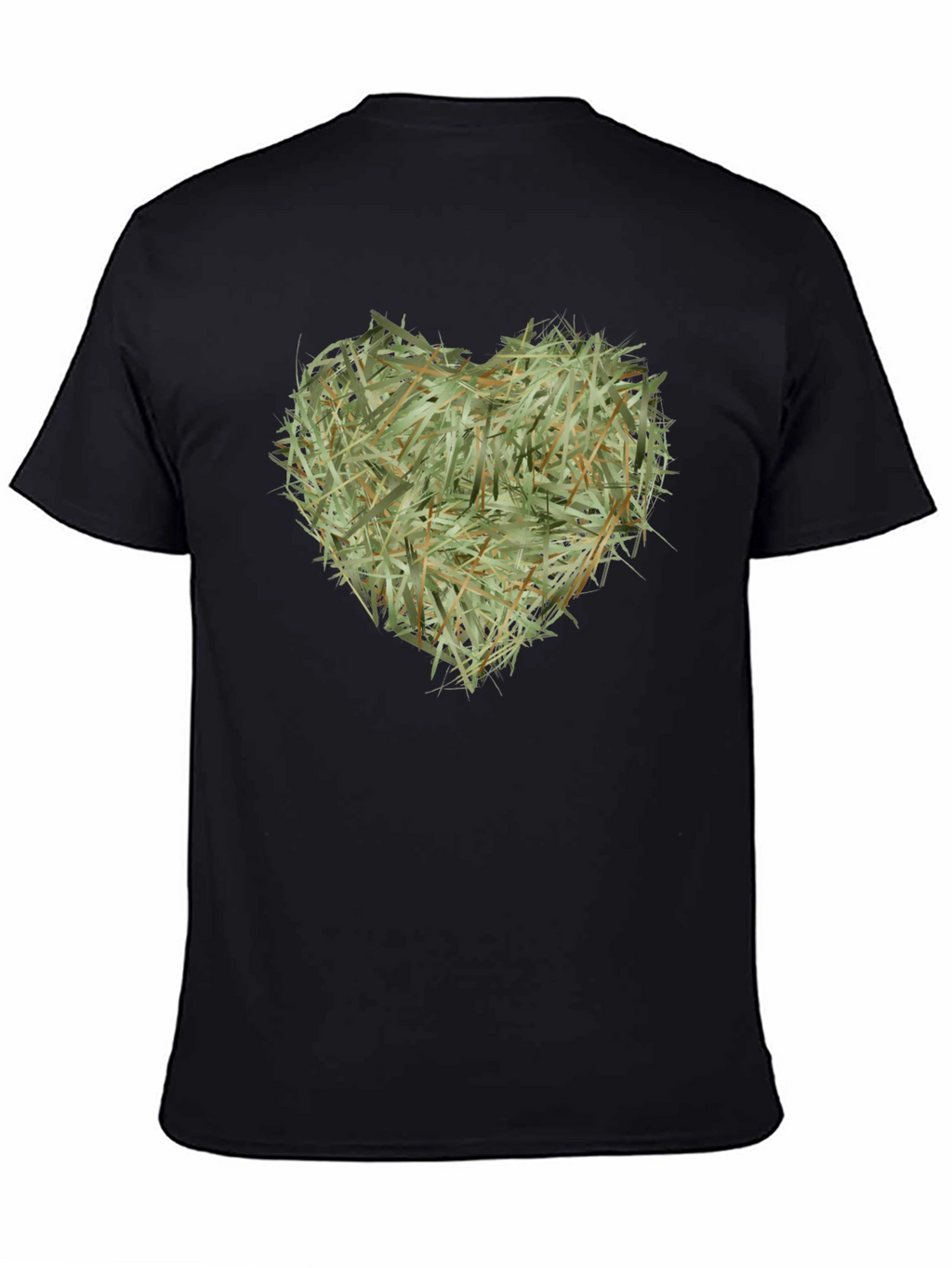 Hay Heart Graphic Tee - Nature Inspired Black T-Shirt