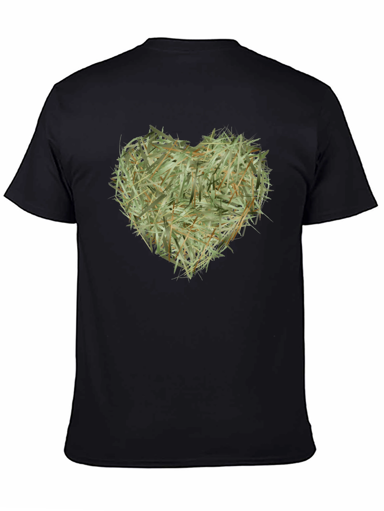 Hay Heart Graphic Tee - Nature Inspired Black T-Shirt