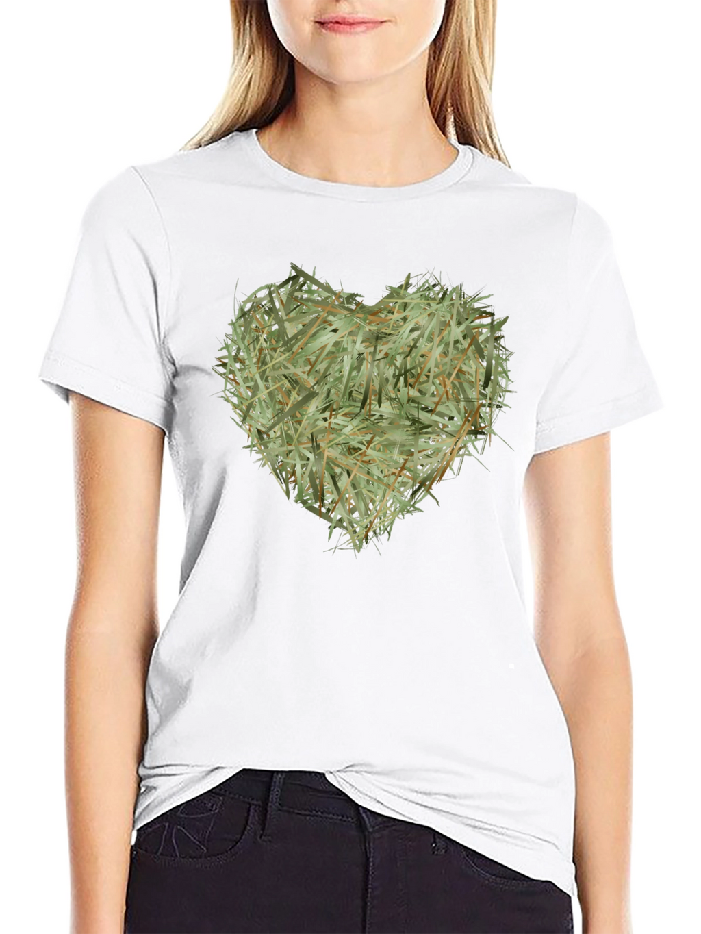 Hay Heart Graphic Tee - Nature Inspired Black T-Shirt