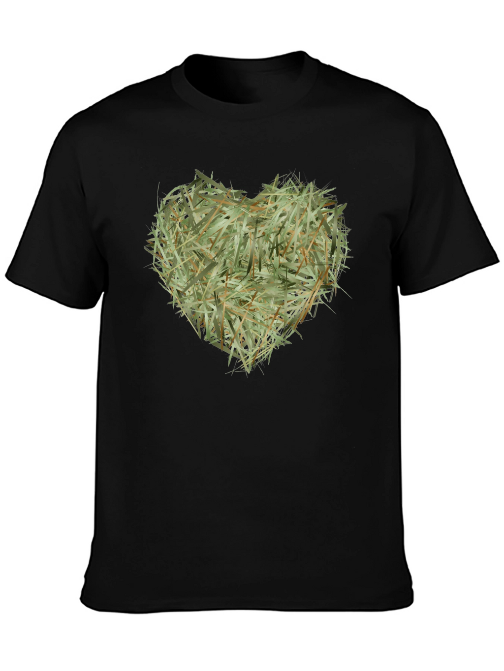 Hay Heart Graphic Tee - Nature Inspired Black T-Shirt