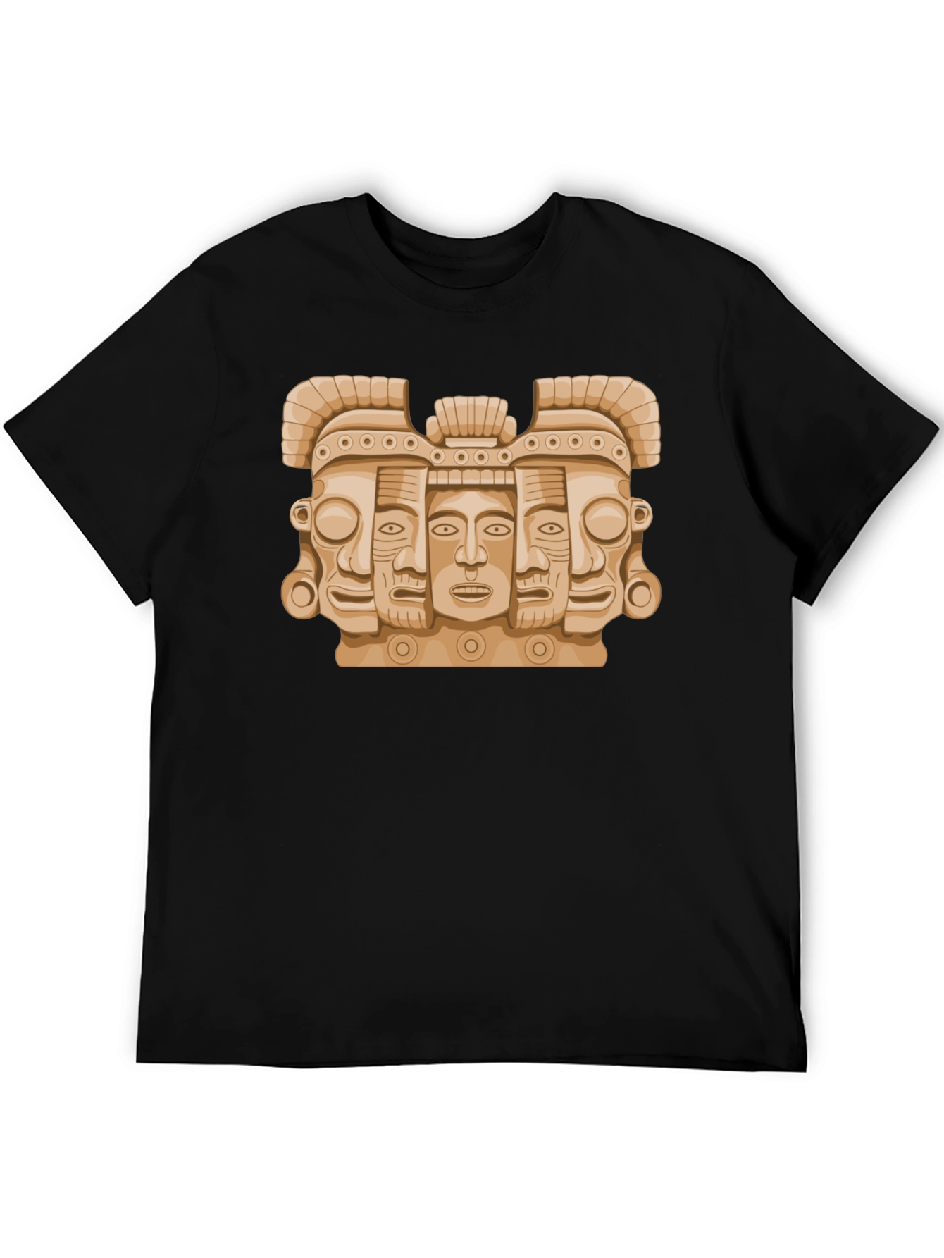 Aztec Art Graphic Tee - Stylish Mens Black T-Shirt