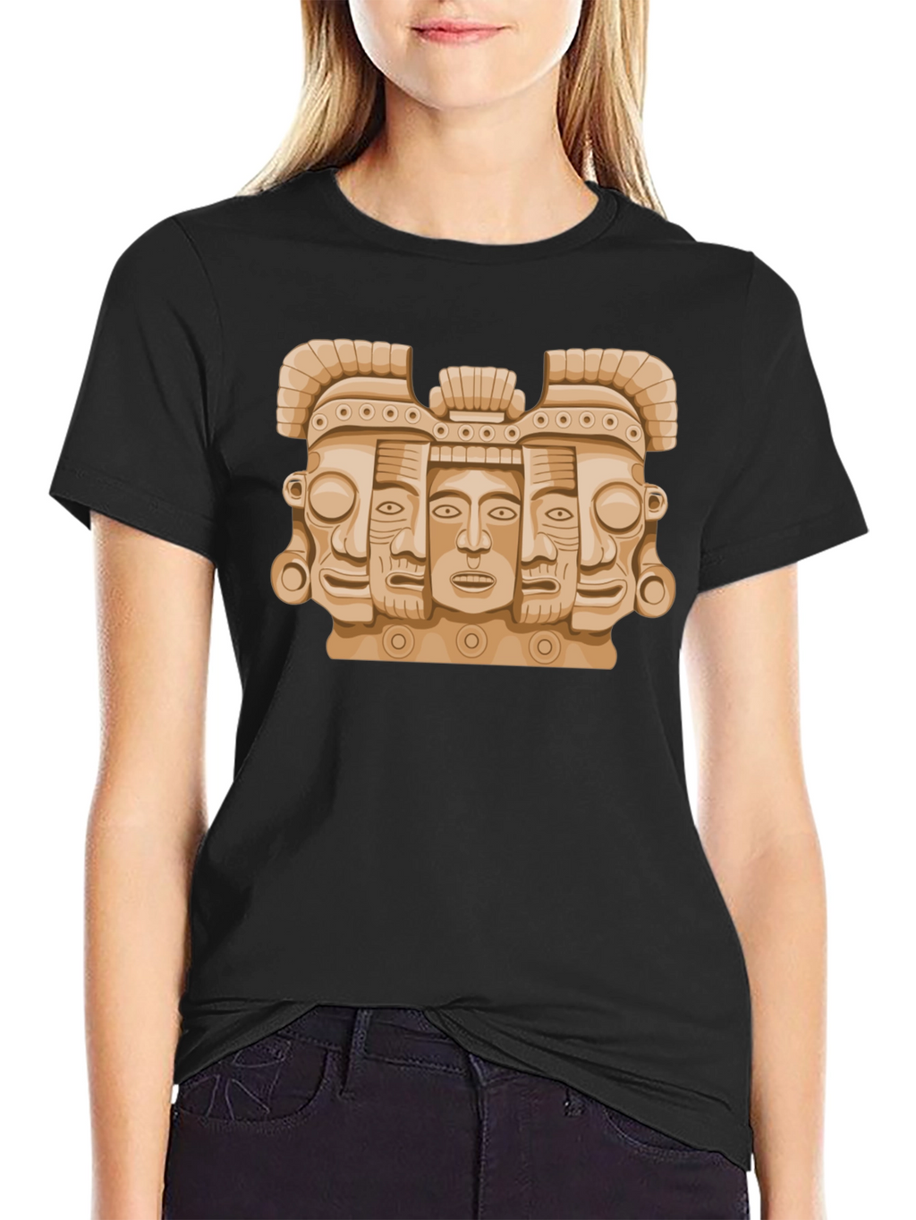 Aztec Art Graphic Tee - Stylish Mens Black T-Shirt