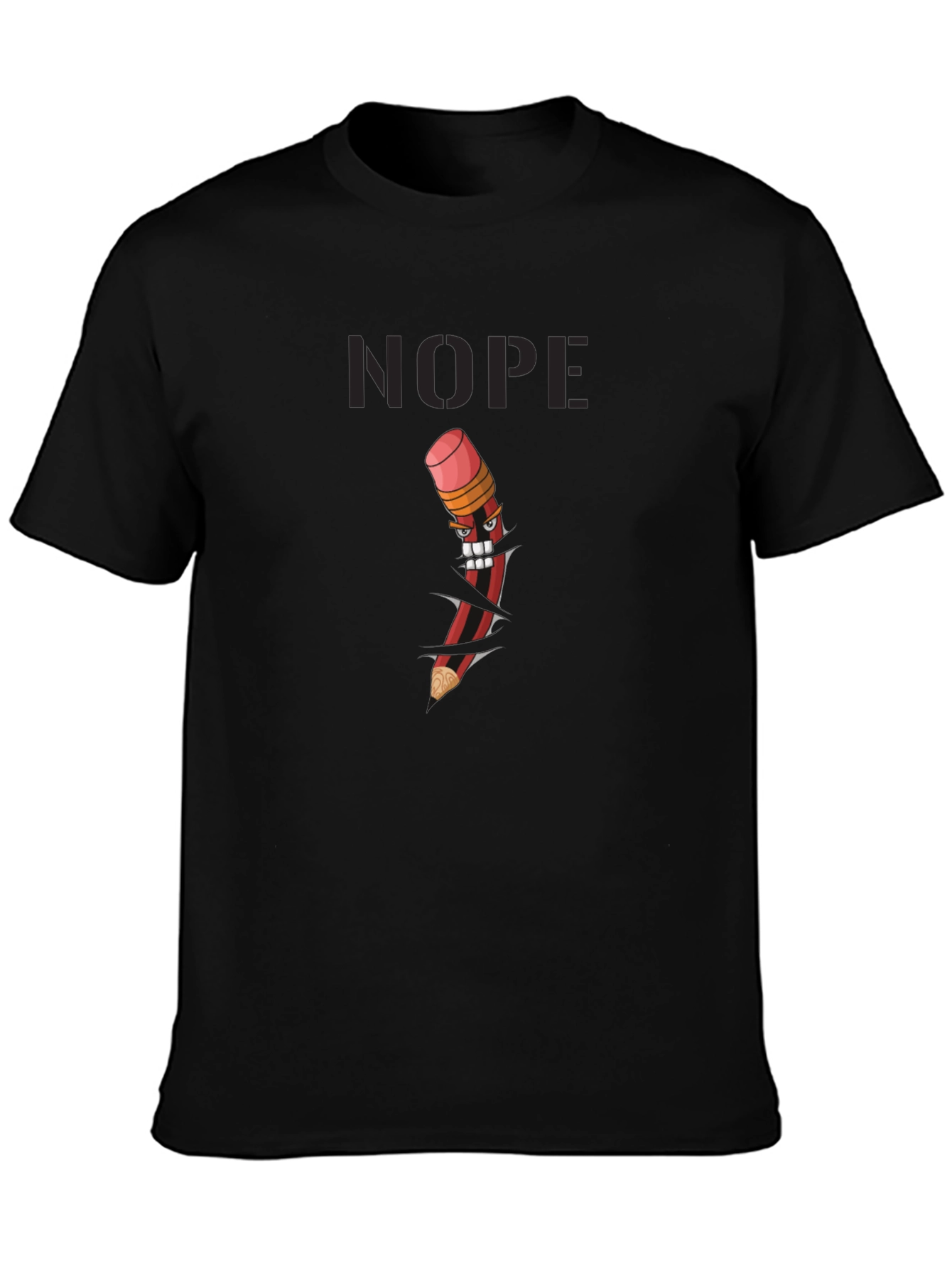 Nope Pencil Graphic Black T-Shirt