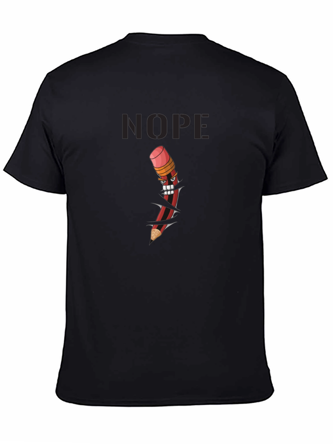 Nope Pencil Graphic Black T-Shirt
