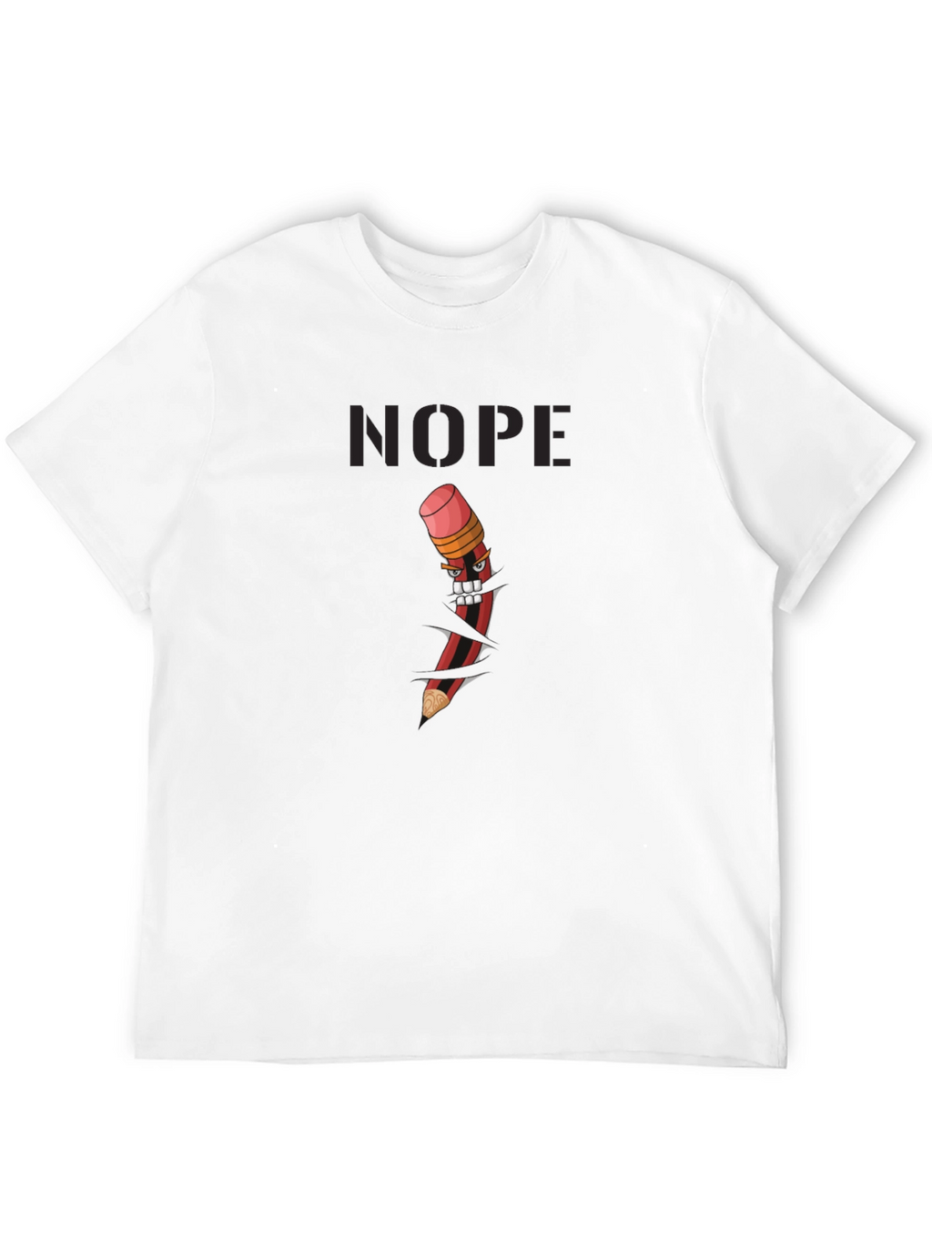 Nope Pencil Graphic Black T-Shirt