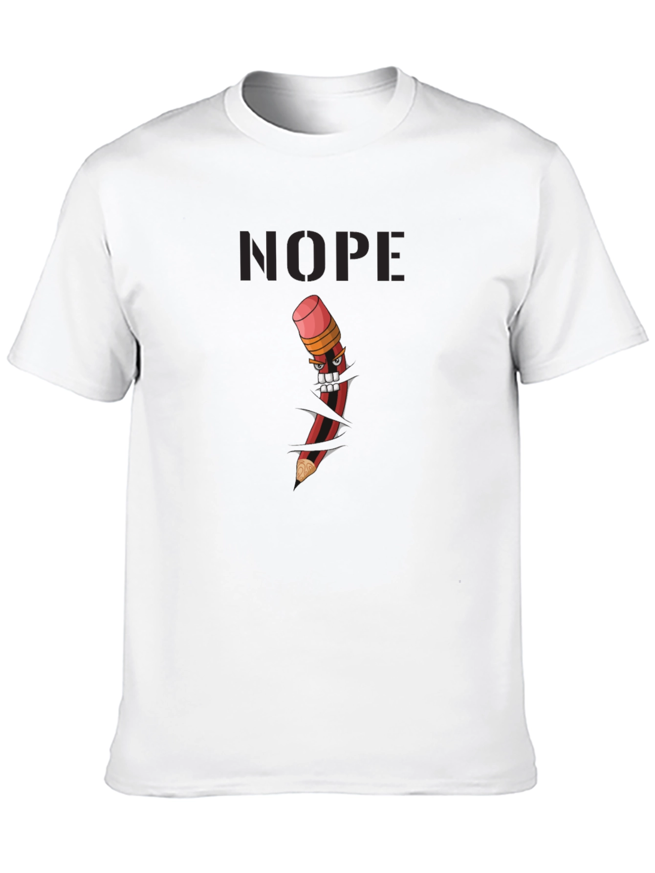 Nope Pencil Graphic Black T-Shirt
