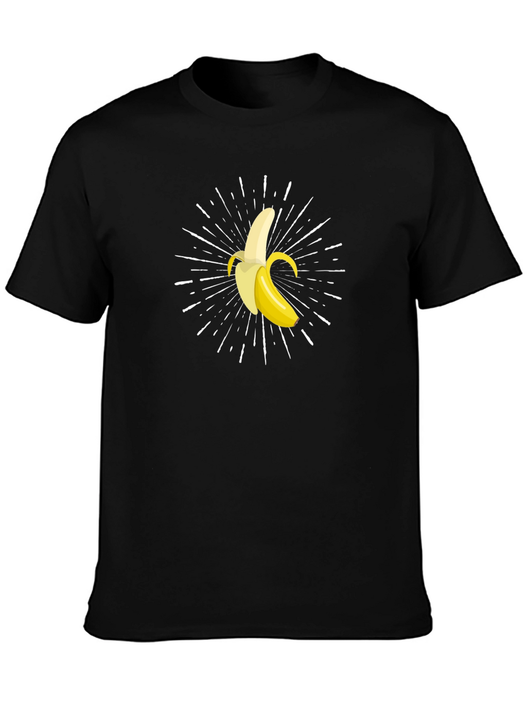 Banana Burst Graphic Tee - Black Cotton Comfort