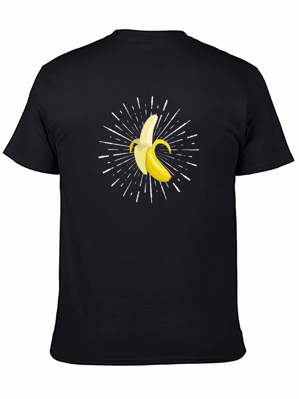 Banana Burst Graphic Tee - Black Cotton Comfort