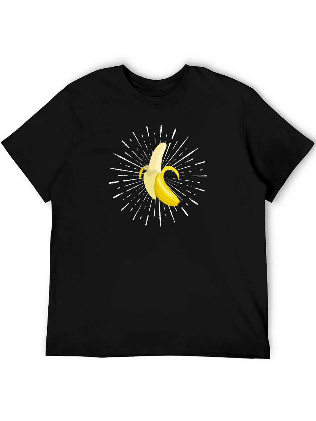 Banana Burst Graphic Tee - Black Cotton Comfort