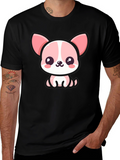 Kawaii Puppy Graphic Tee - Cute Cartoon Dog T-Shirt