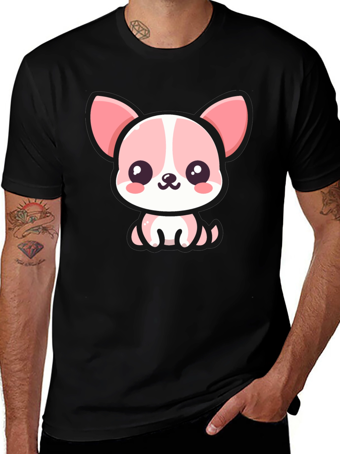 Kawaii Puppy Graphic Tee - Cute Cartoon Dog T-Shirt