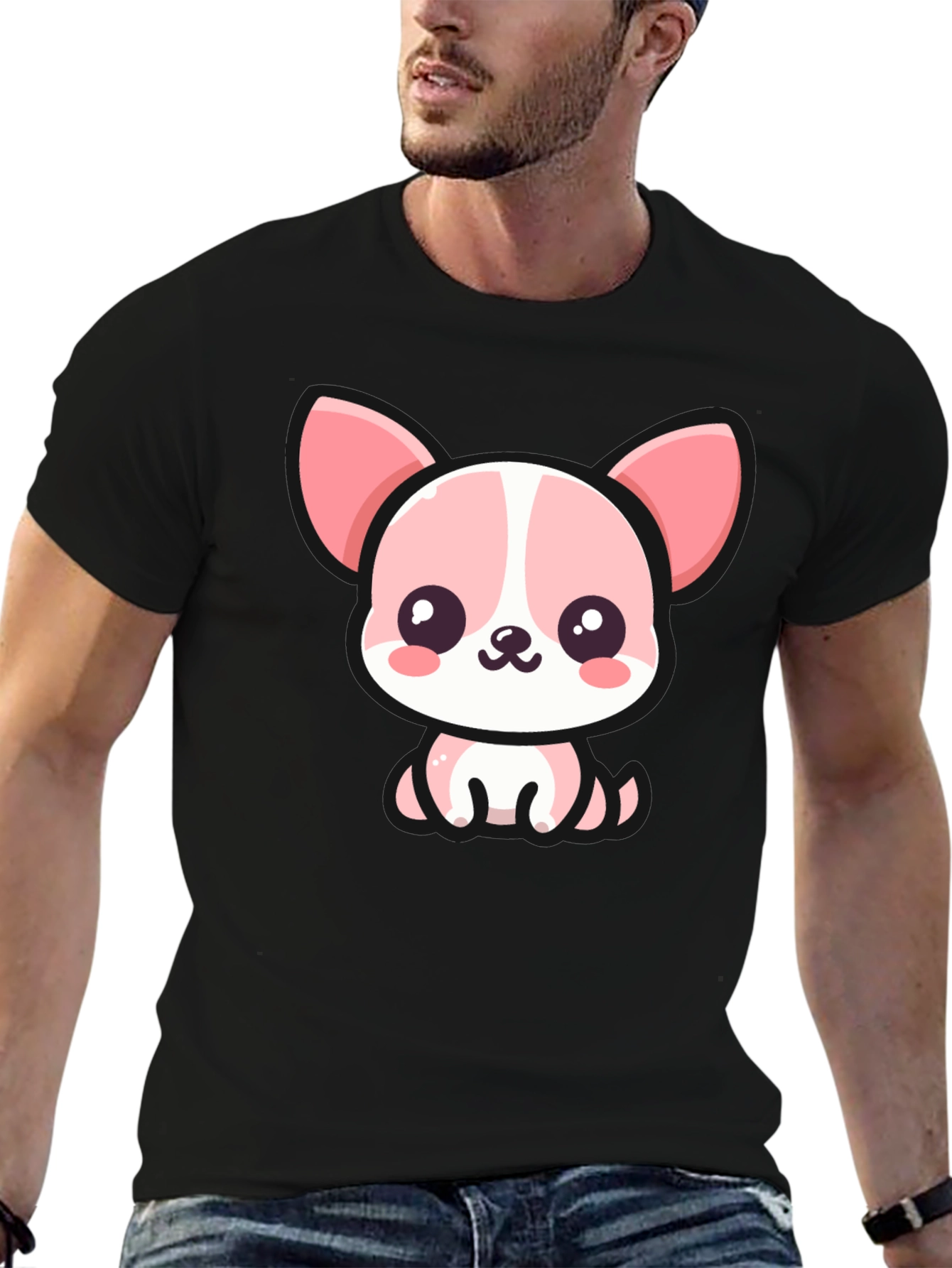 Kawaii Puppy Graphic Tee - Cute Cartoon Dog T-Shirt