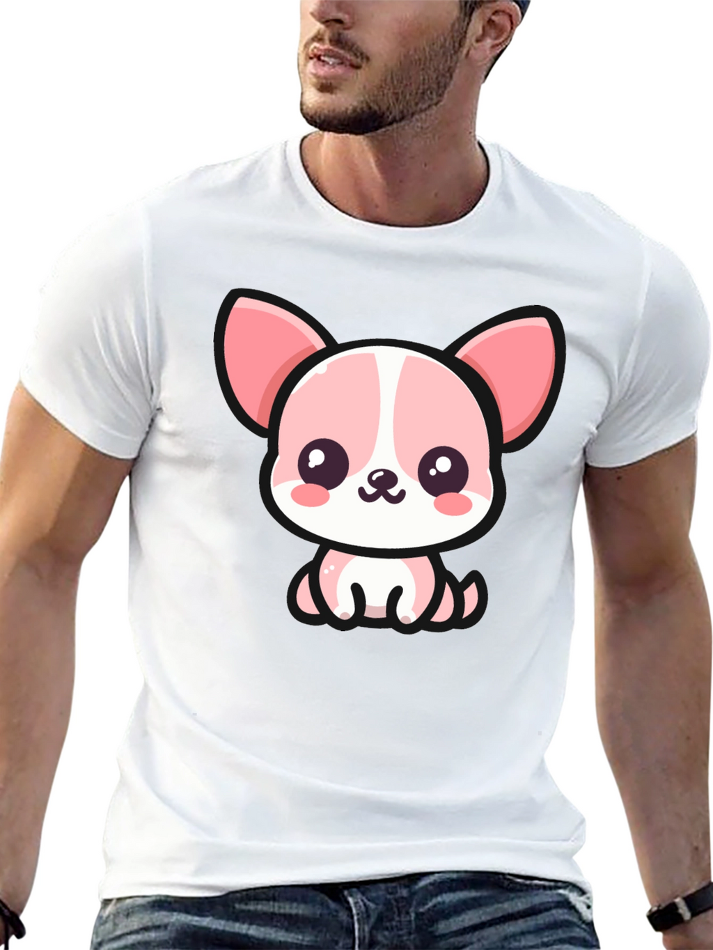 Kawaii Puppy Graphic Tee - Cute Cartoon Dog T-Shirt