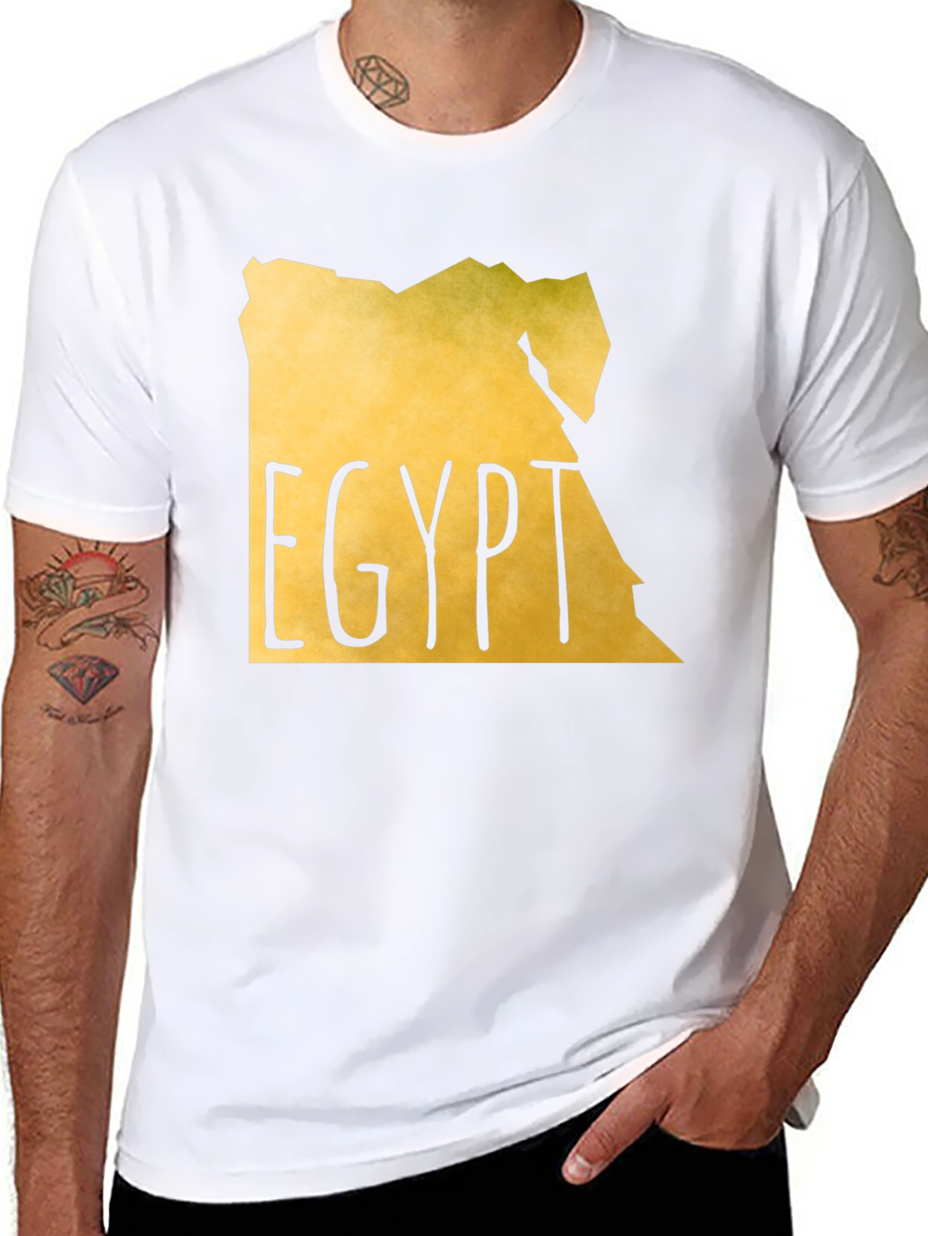 Egypt Map T-Shirt - Black Cotton Graphic Tee