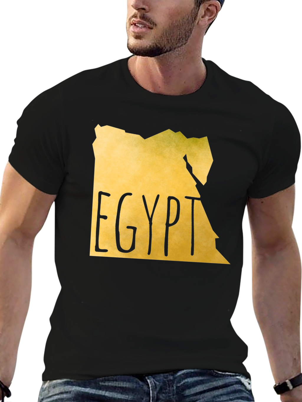 Egypt Map T-Shirt - Black Cotton Graphic Tee