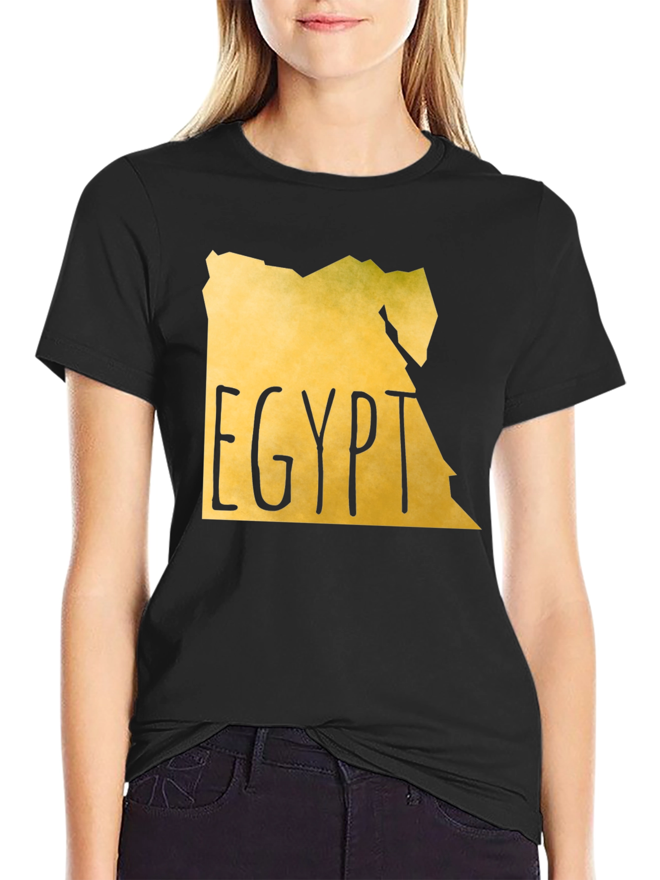 Egypt Map T-Shirt - Black Cotton Graphic Tee