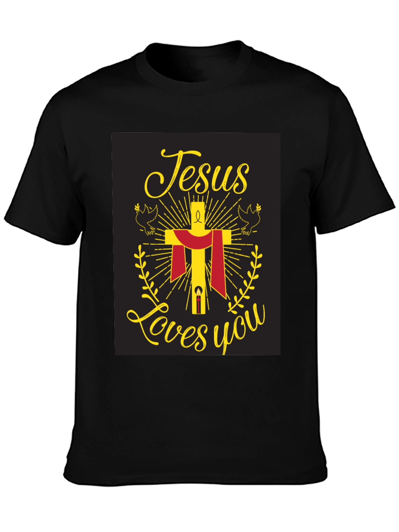 Jesus Loves You Graphic Tee - Black
