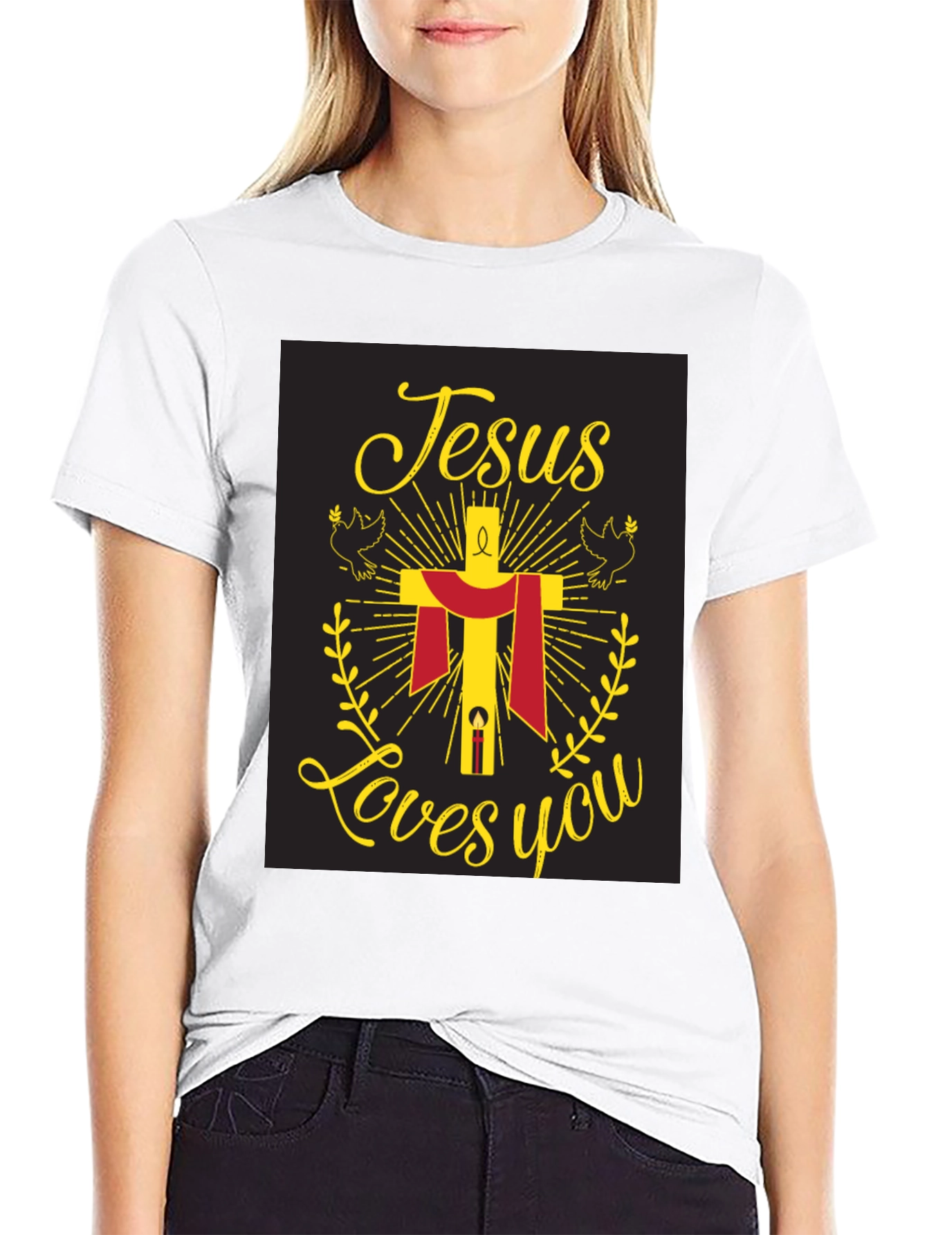 Jesus Loves You Graphic Tee - Black