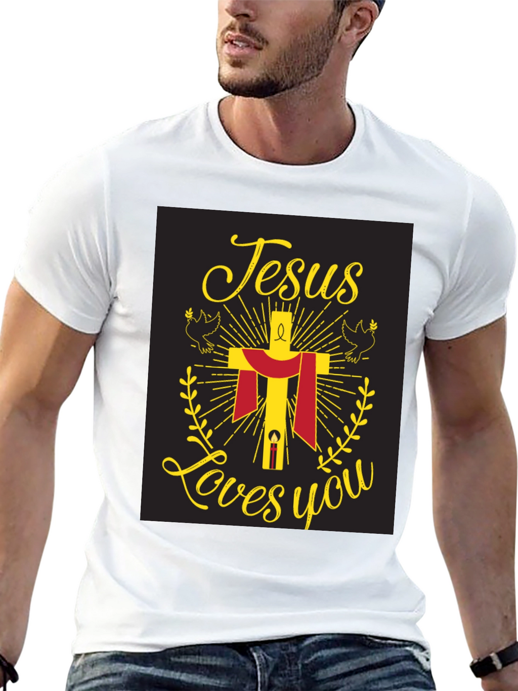 Jesus Loves You Graphic Tee - Black