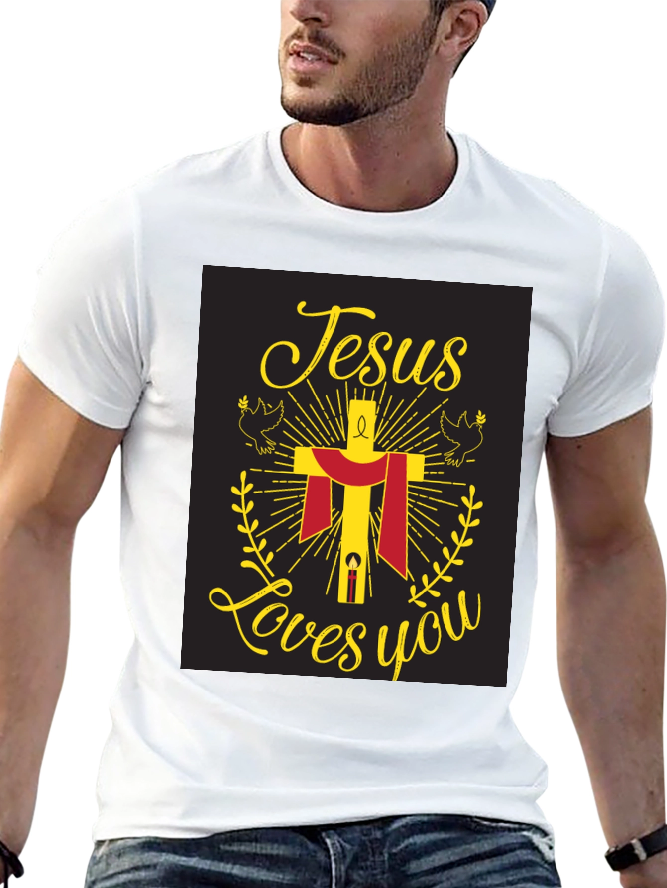 Jesus Loves You Graphic Tee - Black