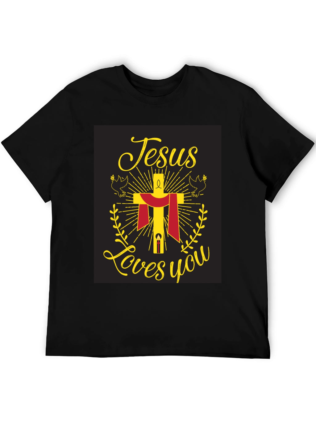 Jesus Loves You Graphic Tee - Black