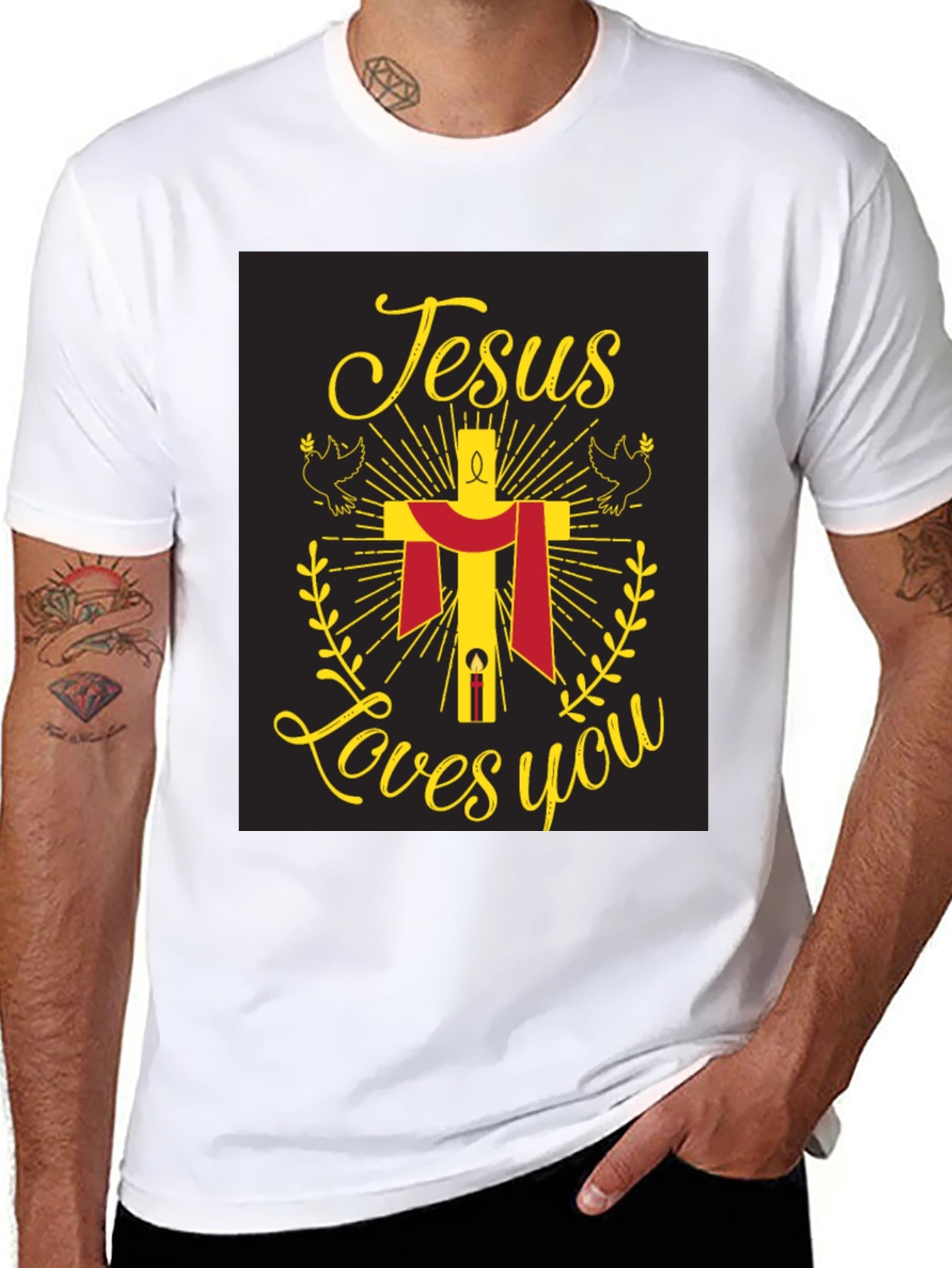 Jesus Loves You Graphic Tee - Black
