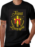 Jesus Loves You Graphic Tee - Black
