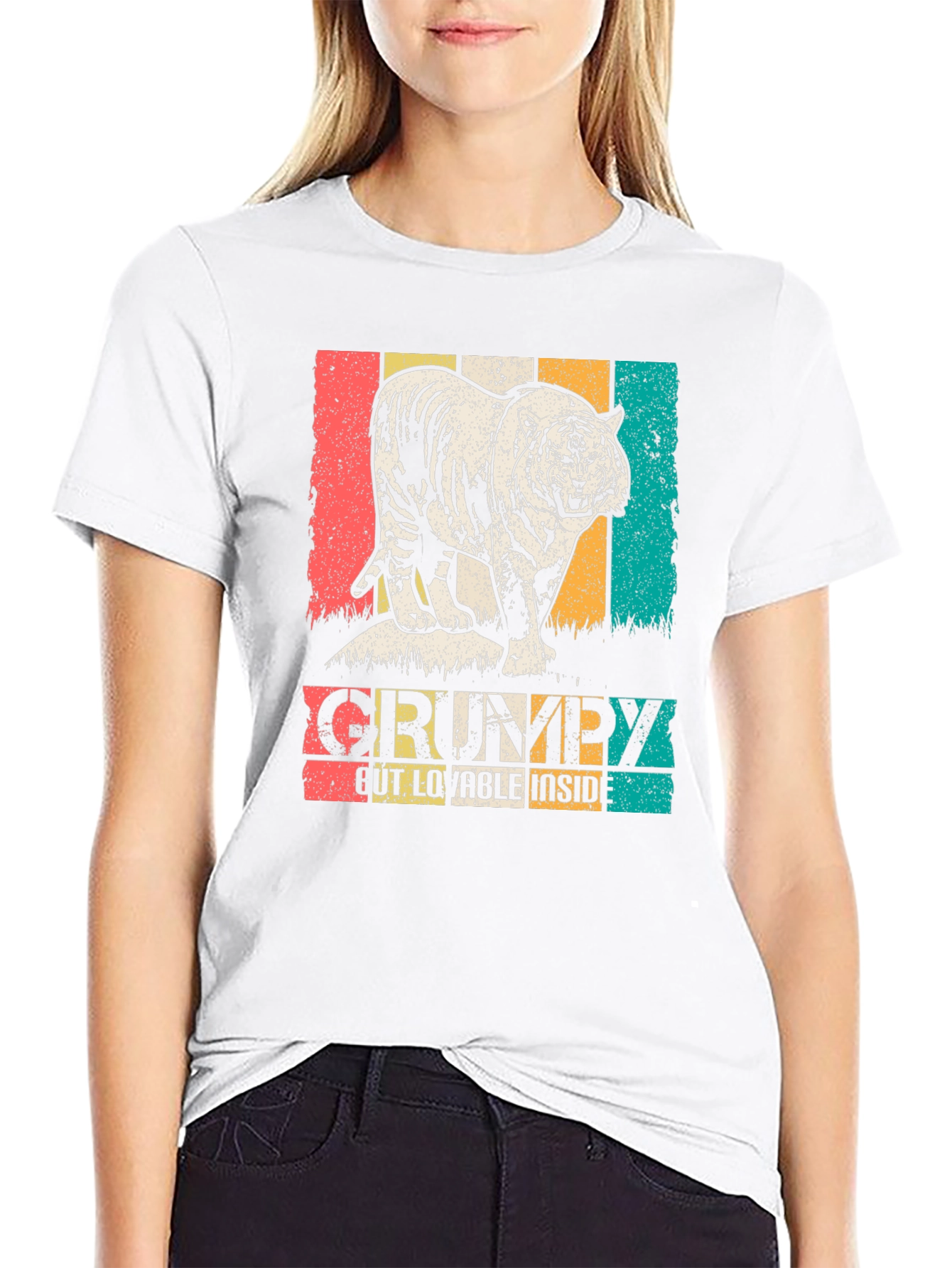 Grumpy but Lovable Tiger Graphic T-Shirt