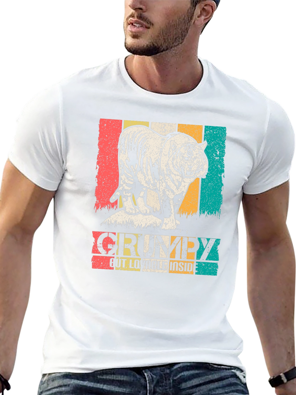 Grumpy but Lovable Tiger Graphic T-Shirt