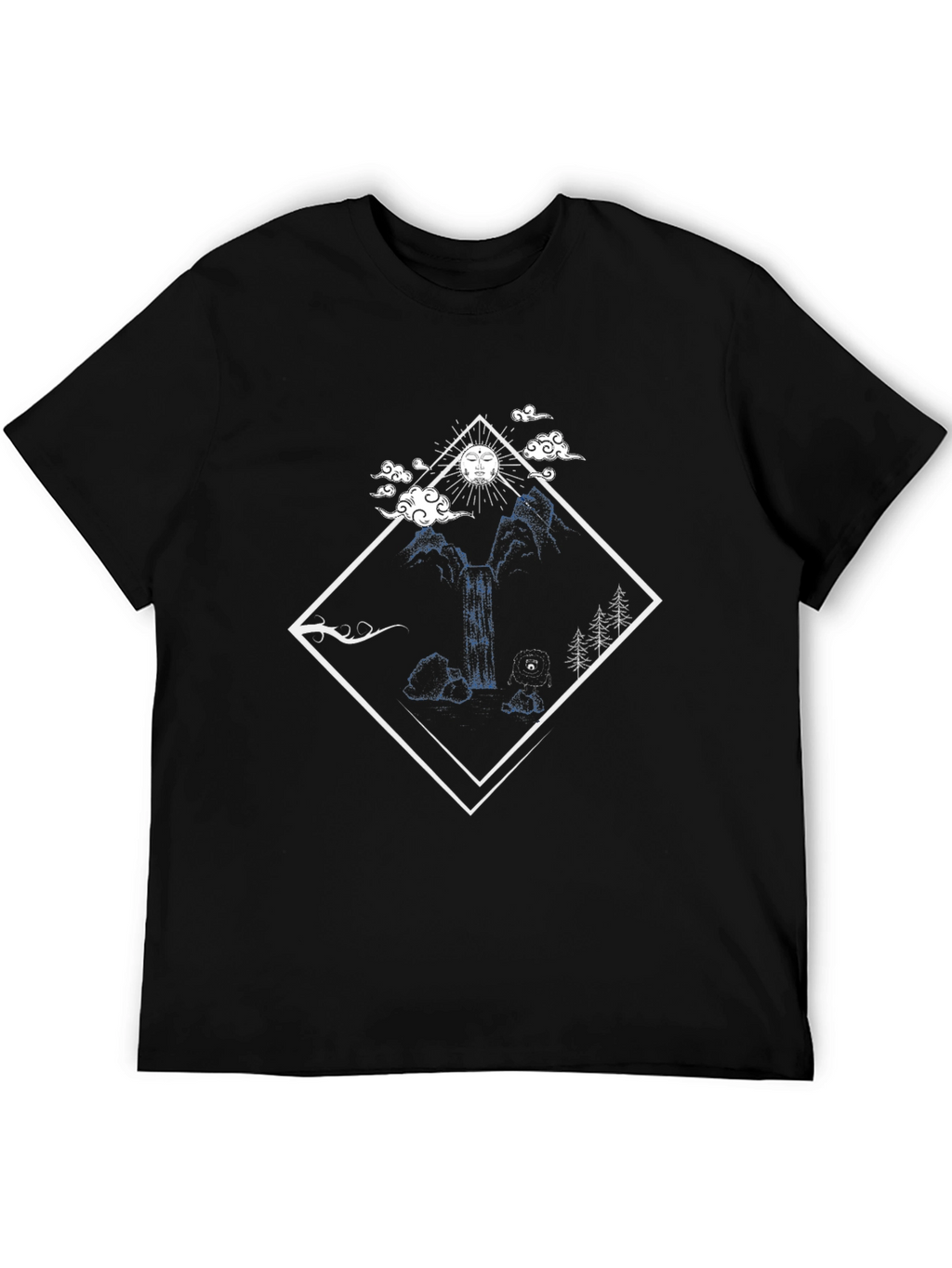Nature Diamond Graphic Tee - Black