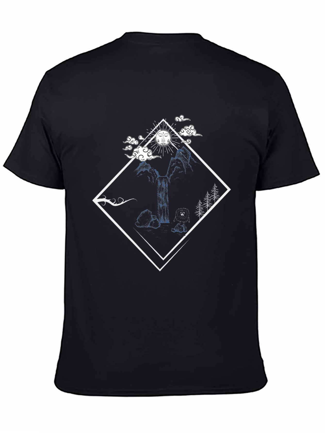 Nature Diamond Graphic Tee - Black