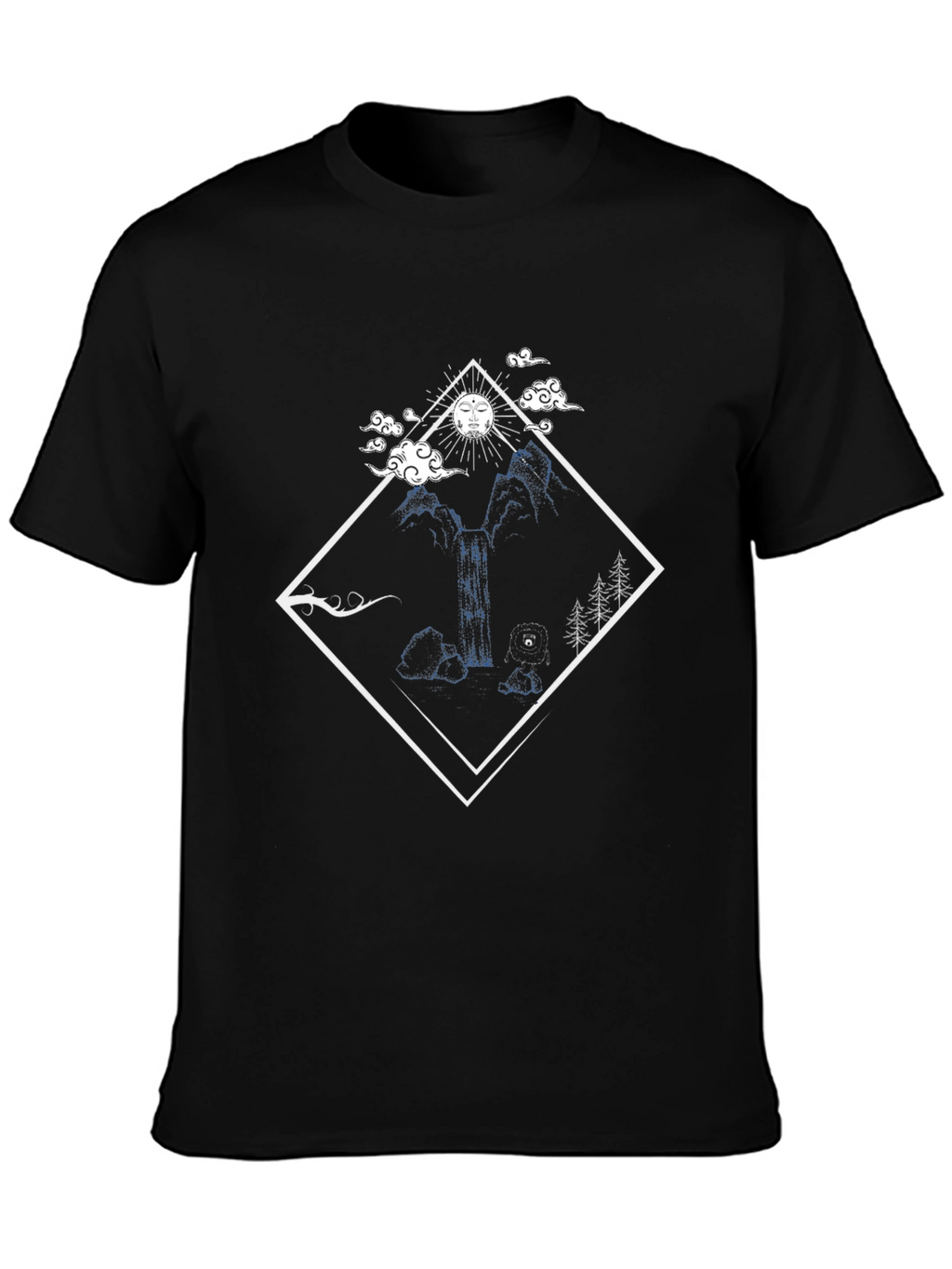 Nature Diamond Graphic Tee - Black