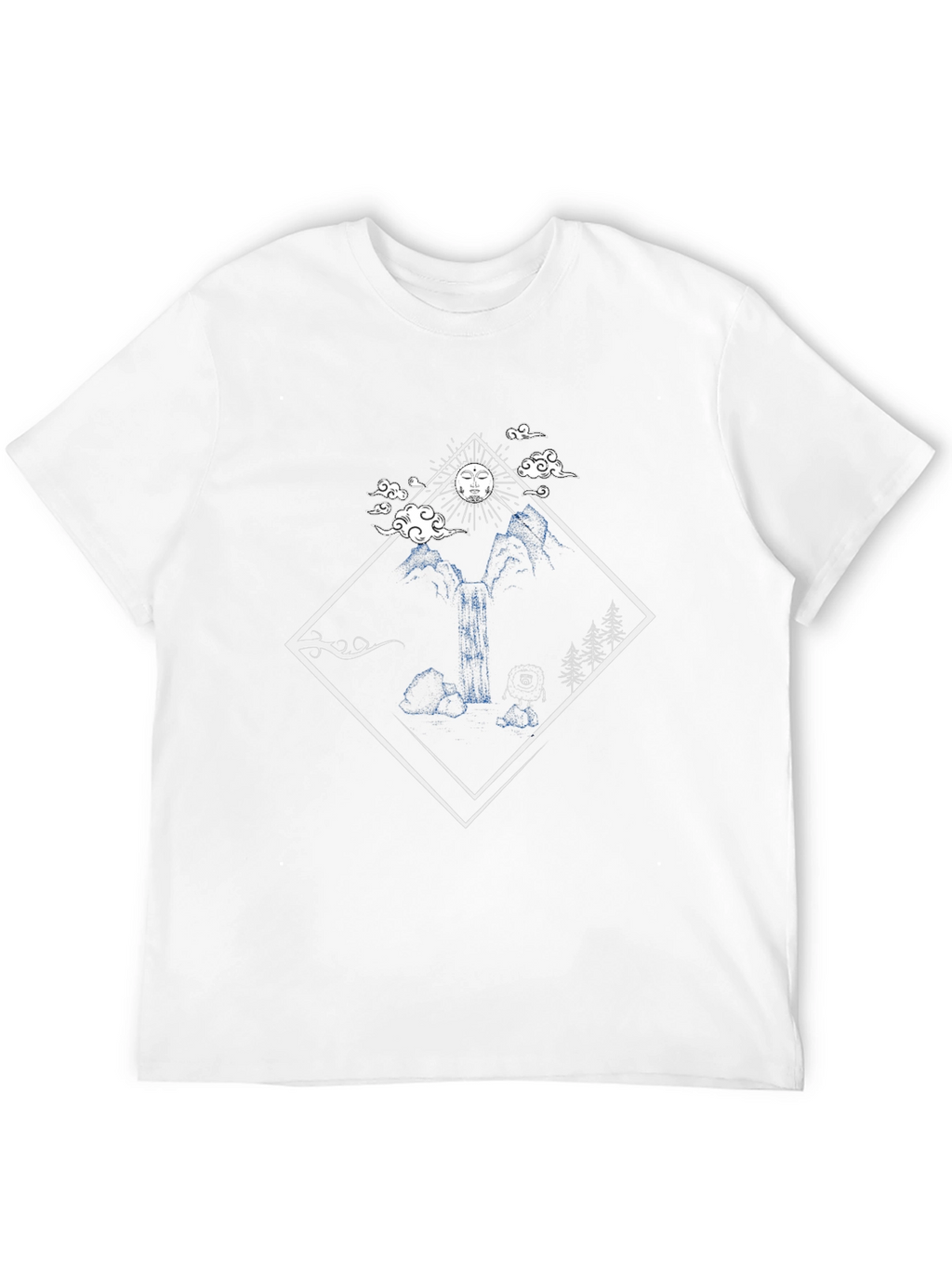 Nature Diamond Graphic Tee - Black