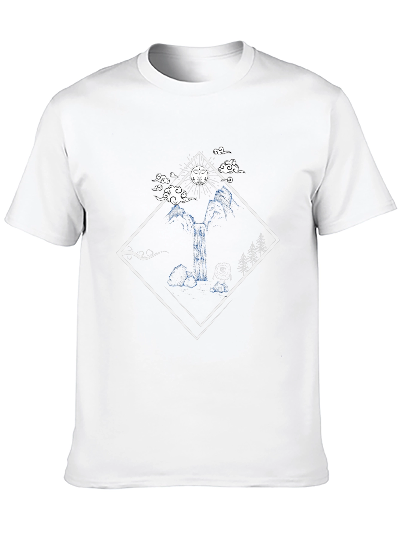 Nature Diamond Graphic Tee - Black