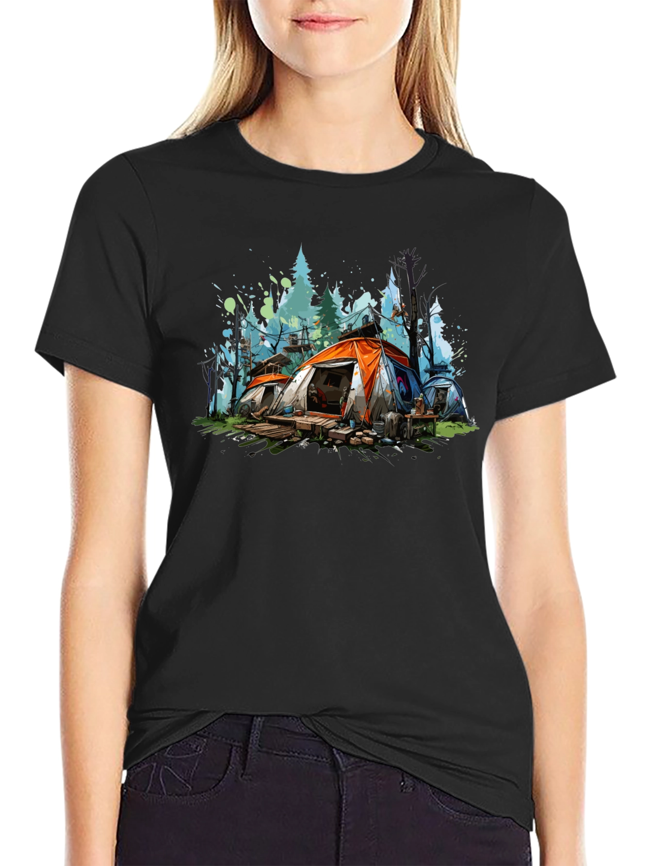 Camping Tent Graphic Tee - Adventure Awaits!