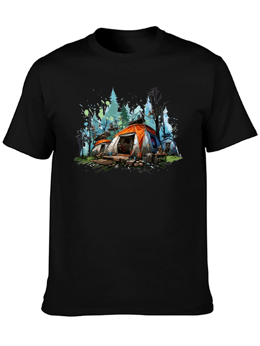 Camping Tent Graphic Tee - Adventure Awaits!