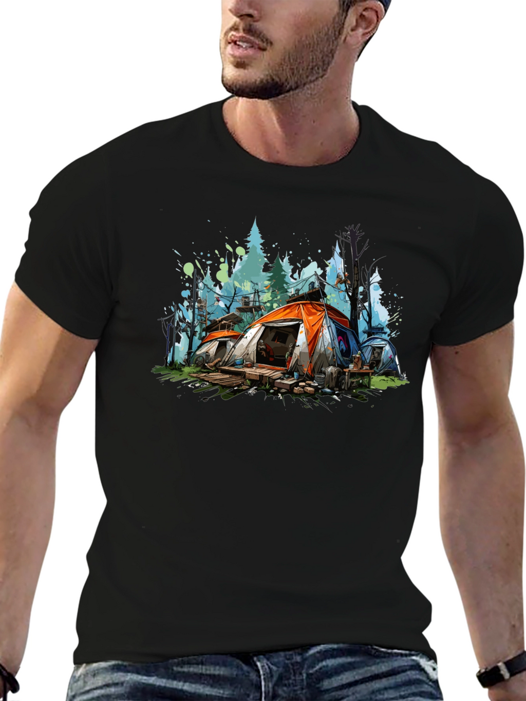 Camping Tent Graphic Tee - Adventure Awaits!