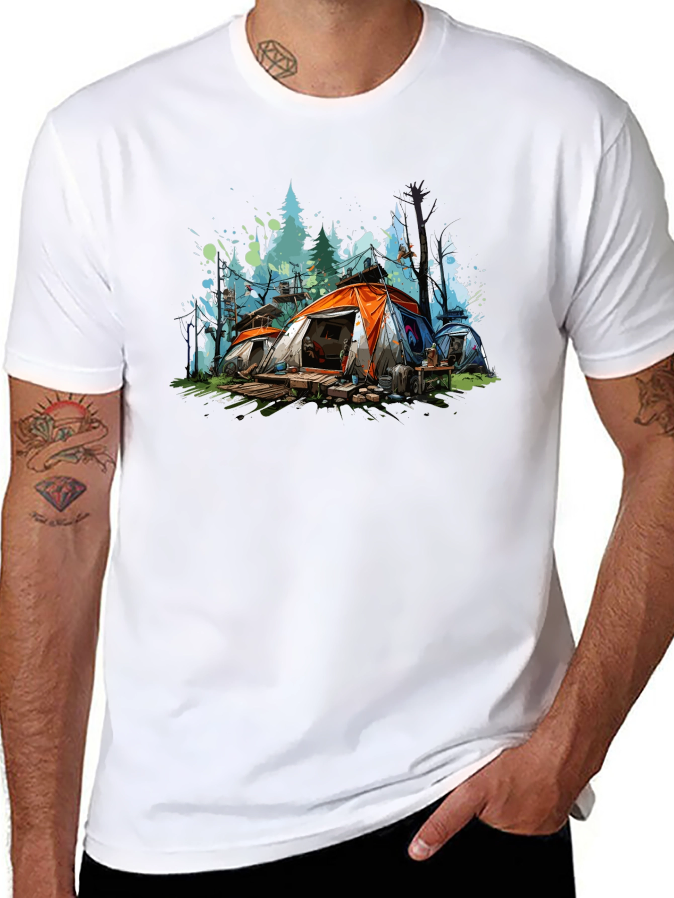 Camping Tent Graphic Tee - Adventure Awaits!