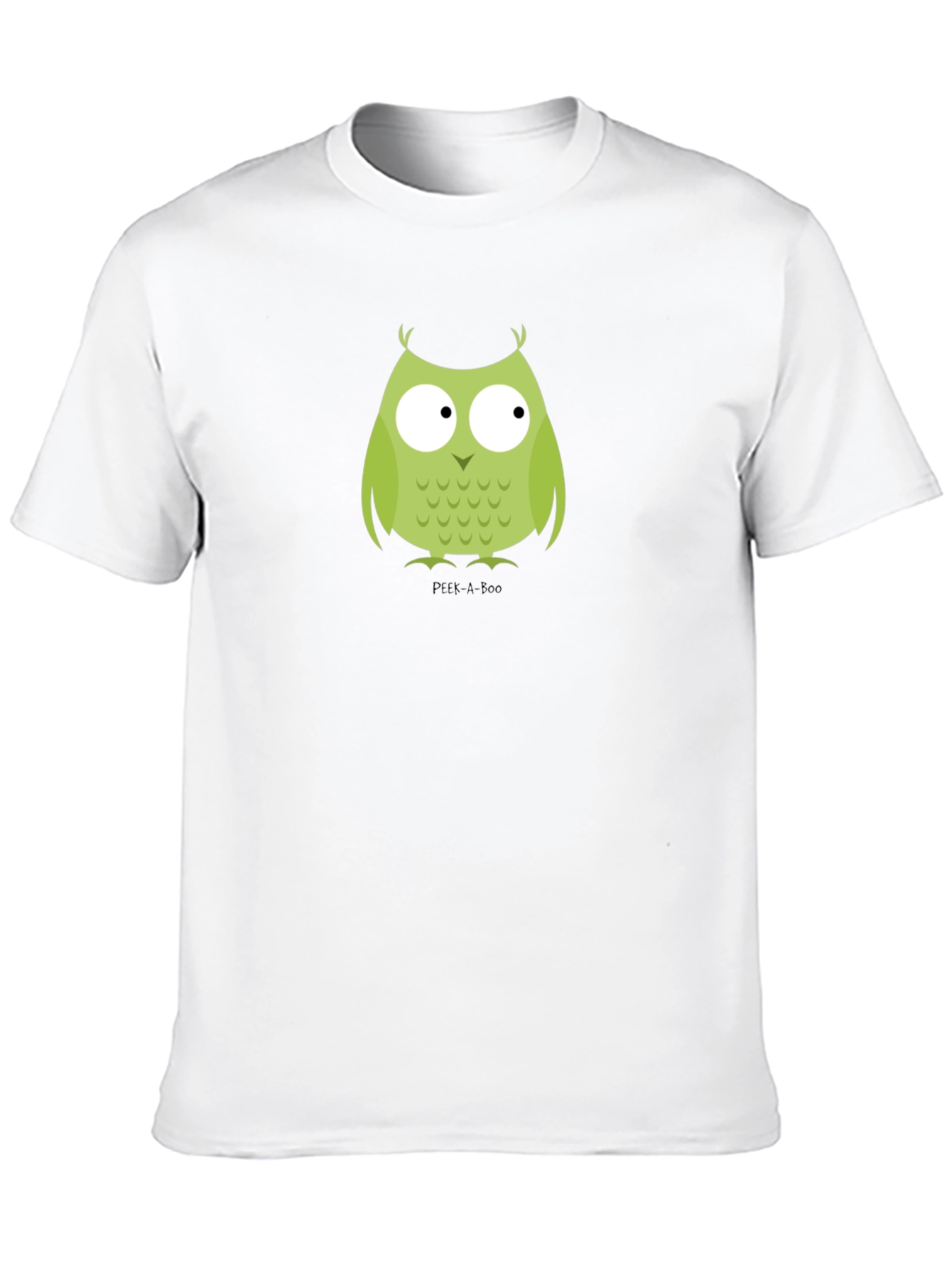 Cute Owl Graphic Tee - Peek-A-Boo Design