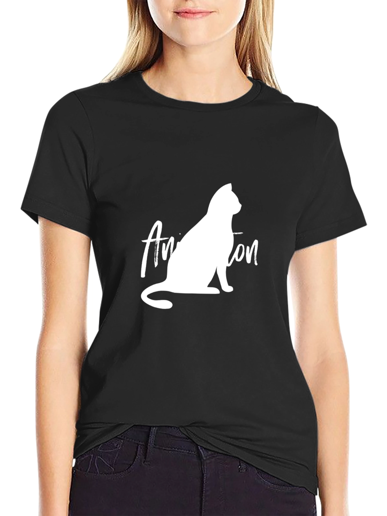 Cool Cat T-Shirt - Black Graphic Tee