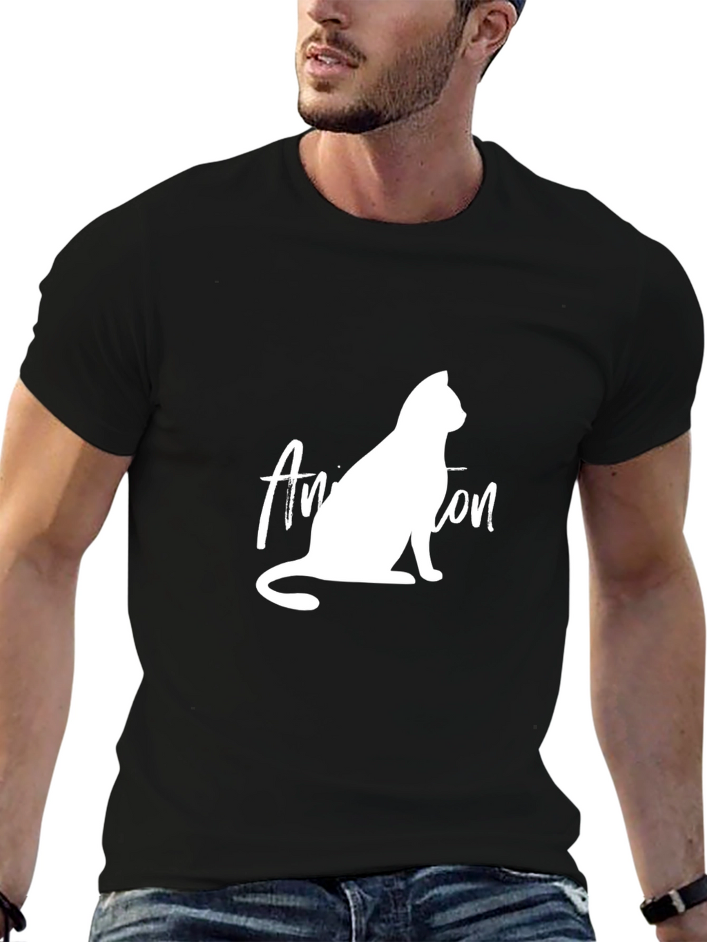 Cool Cat T-Shirt - Black Graphic Tee