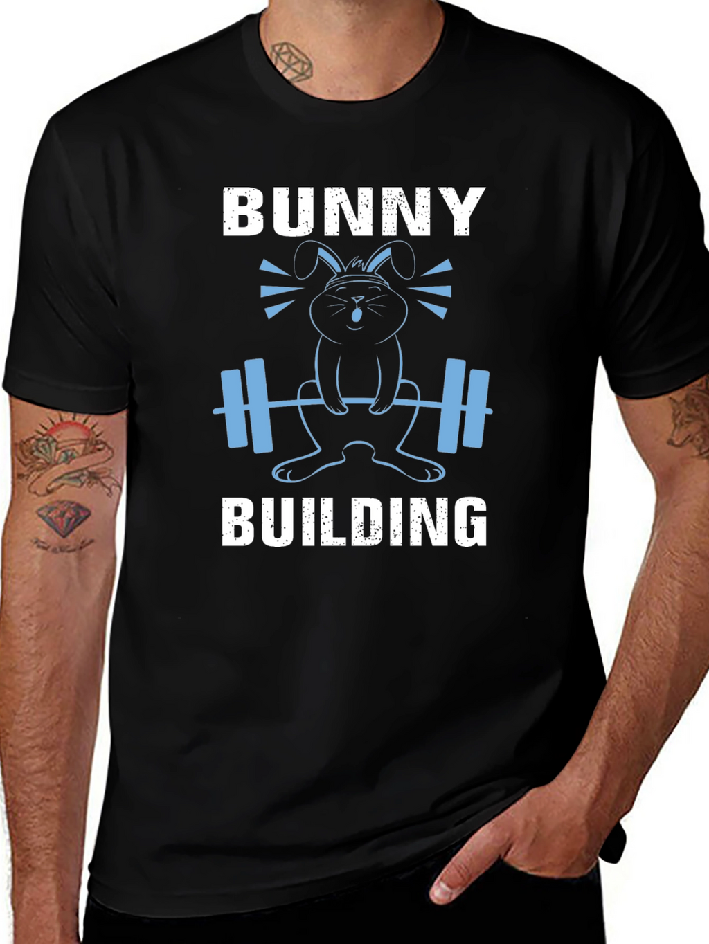 Bunny Building Graphic T-Shirt - Gym Easter