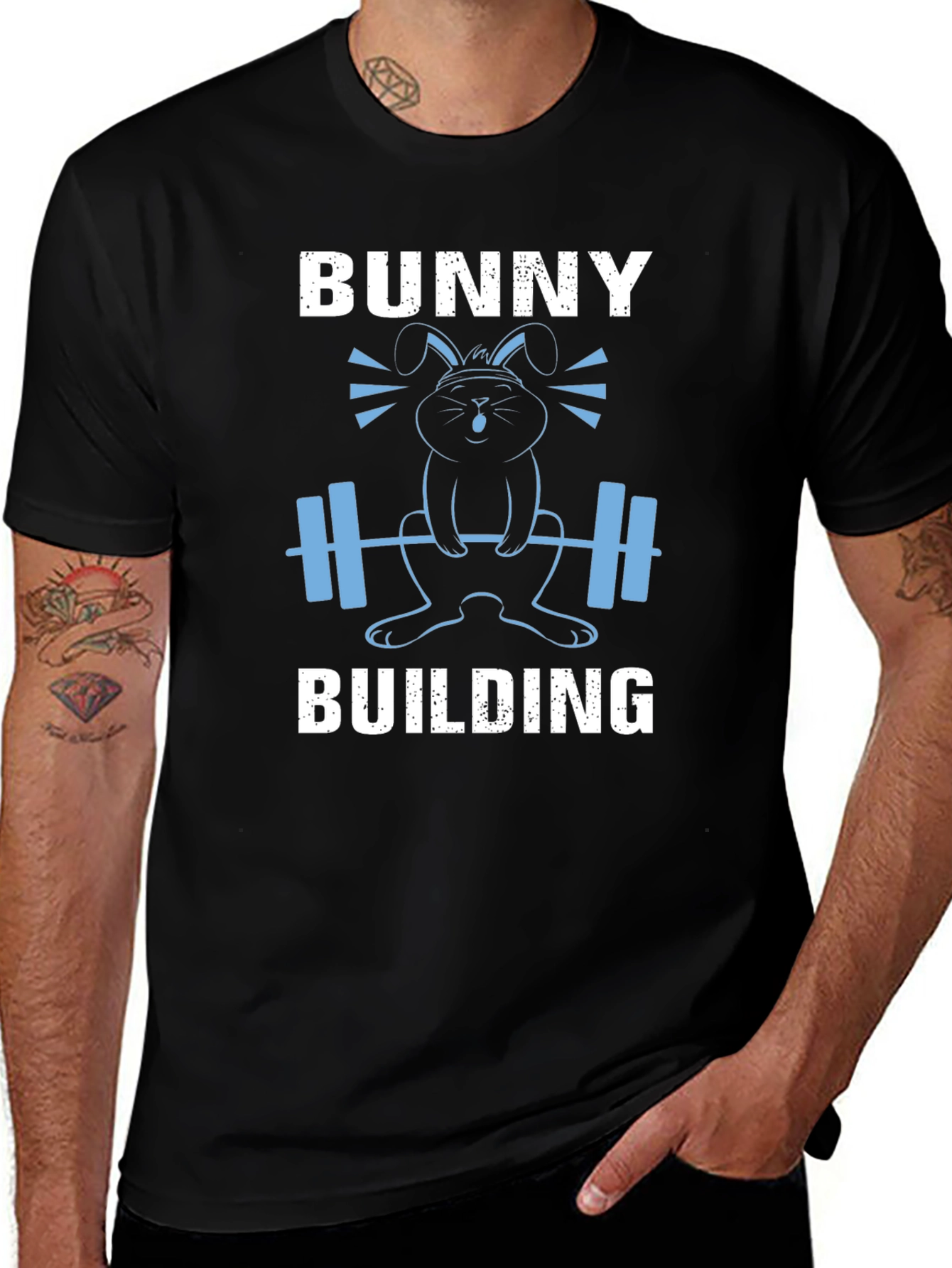 Bunny Building Graphic T-Shirt - Gym Easter