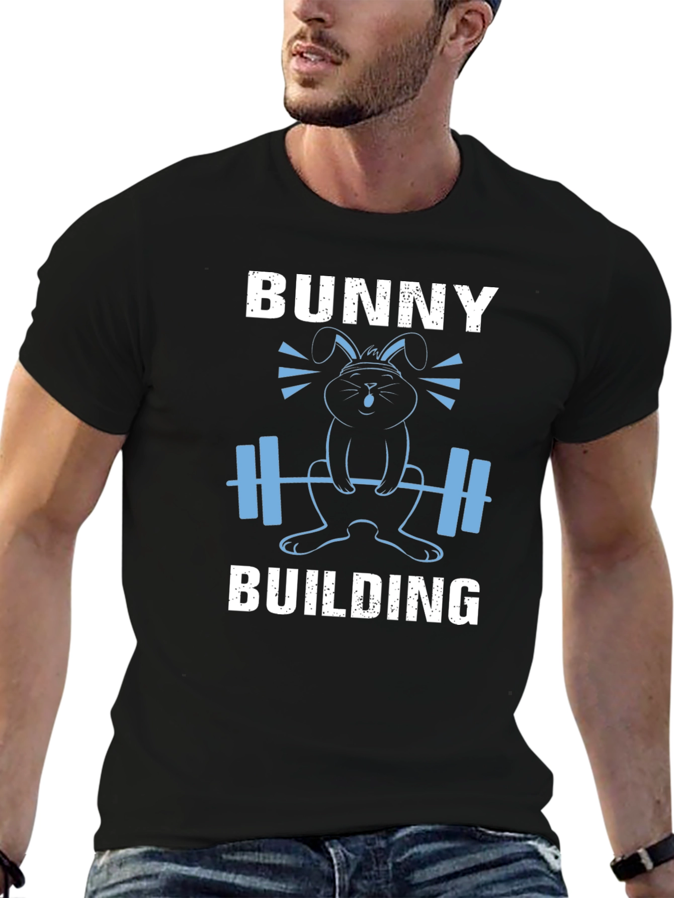 Bunny Building Graphic T-Shirt - Gym Easter