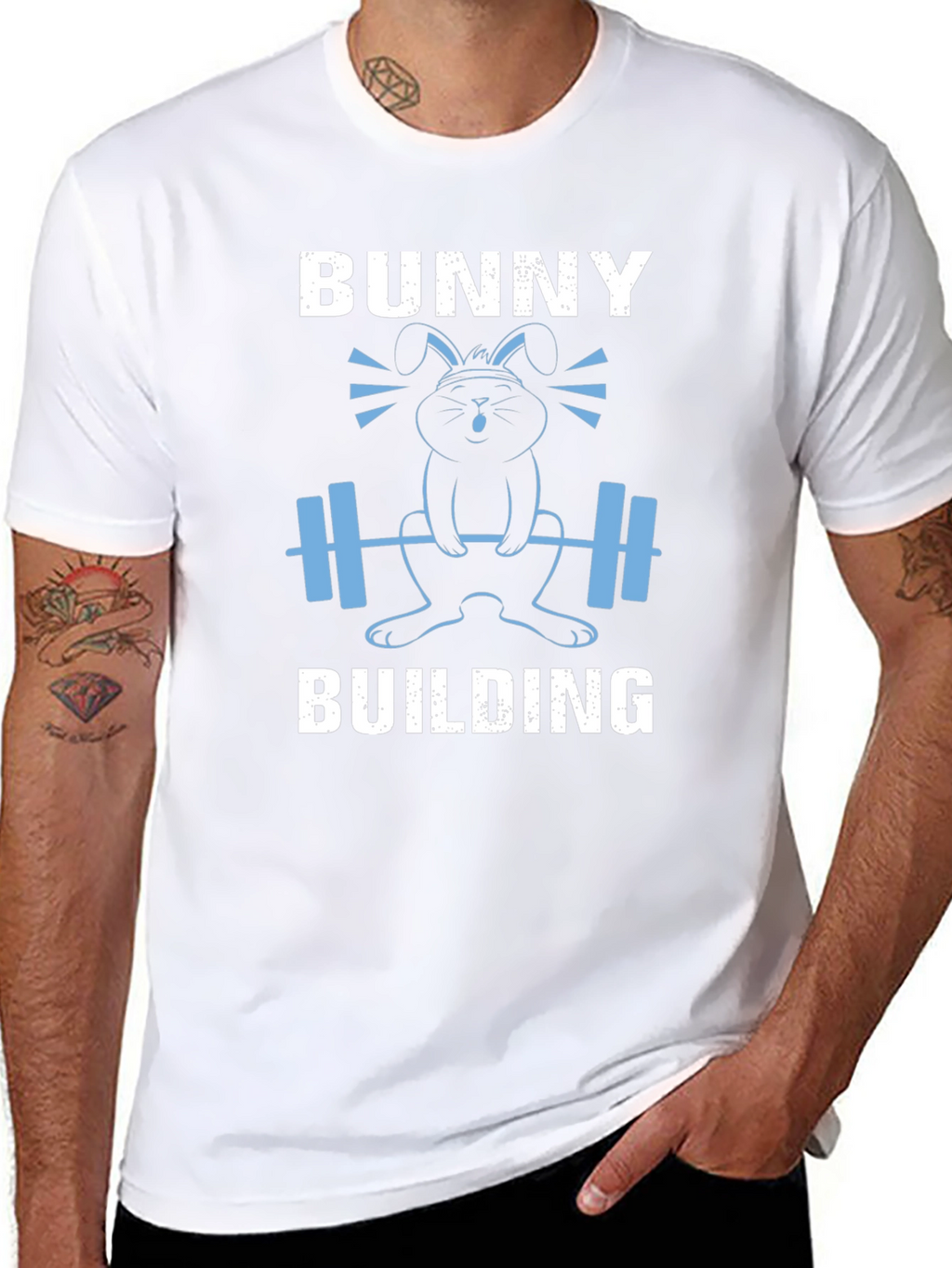 Bunny Building Graphic T-Shirt - Gym Easter
