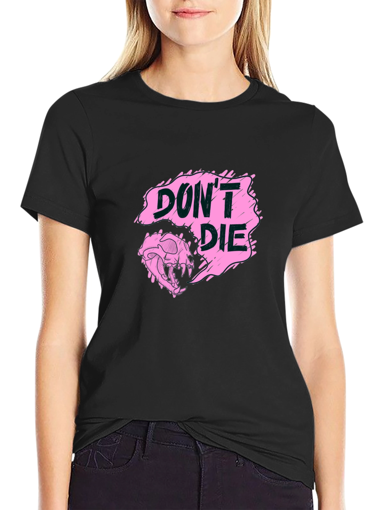 Dont Die Graphic Print Black Tee