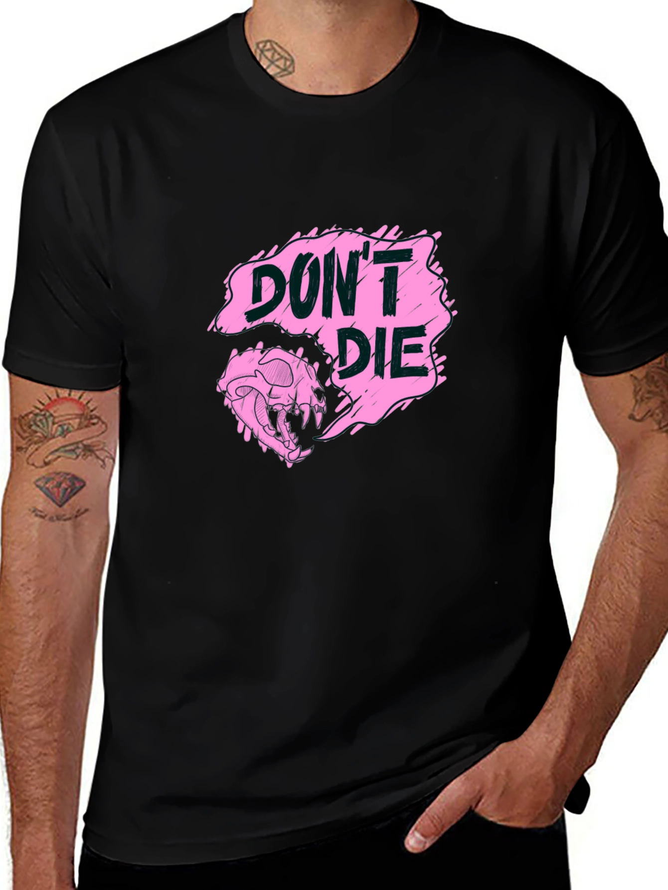 Dont Die Graphic Print Black Tee