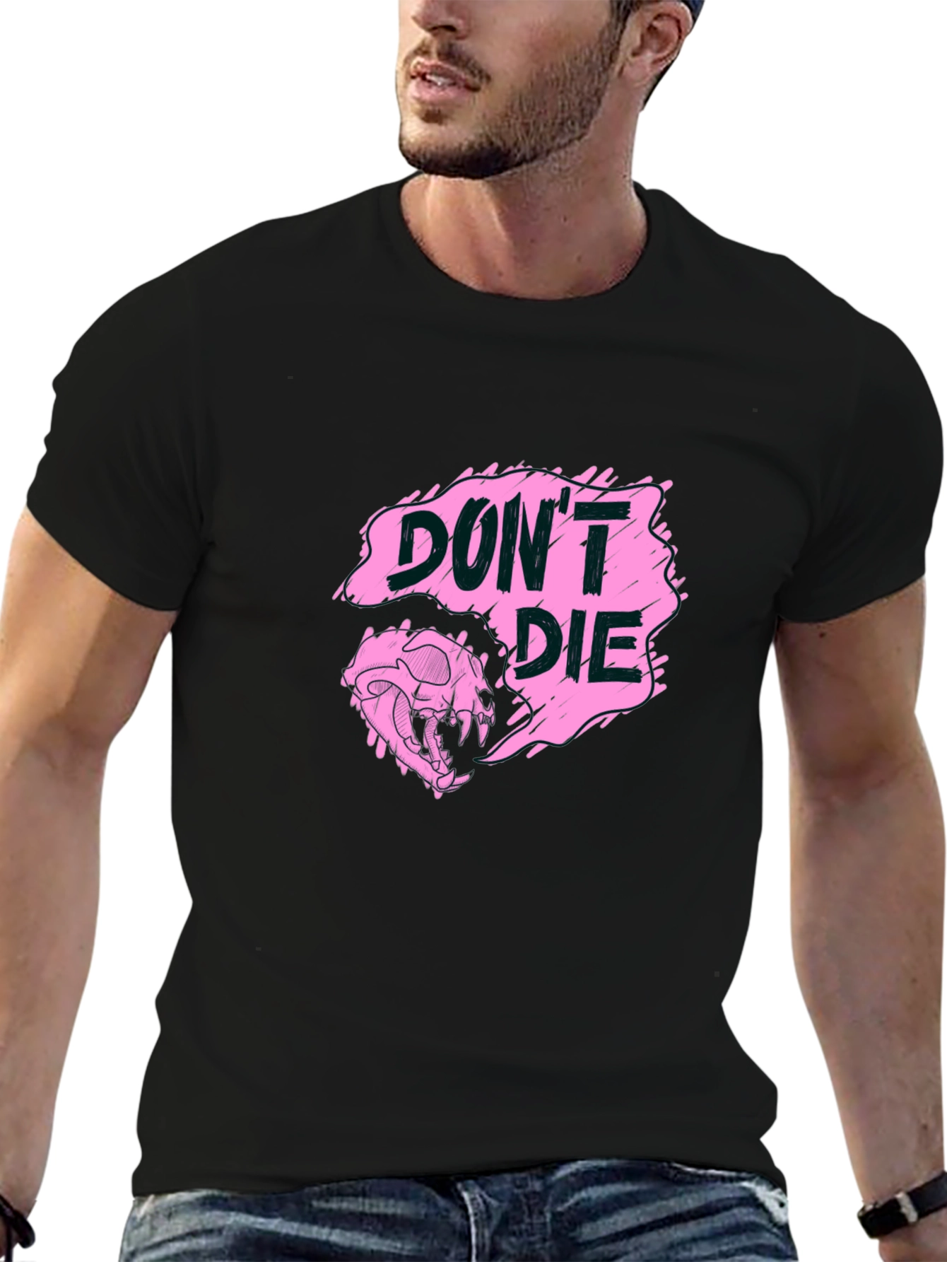 Dont Die Graphic Print Black Tee