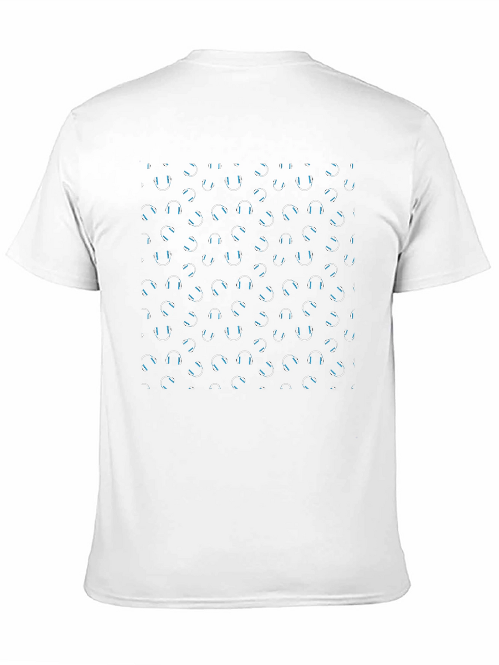 Headphone Pattern Black T-Shirt - Music Lovers Tee